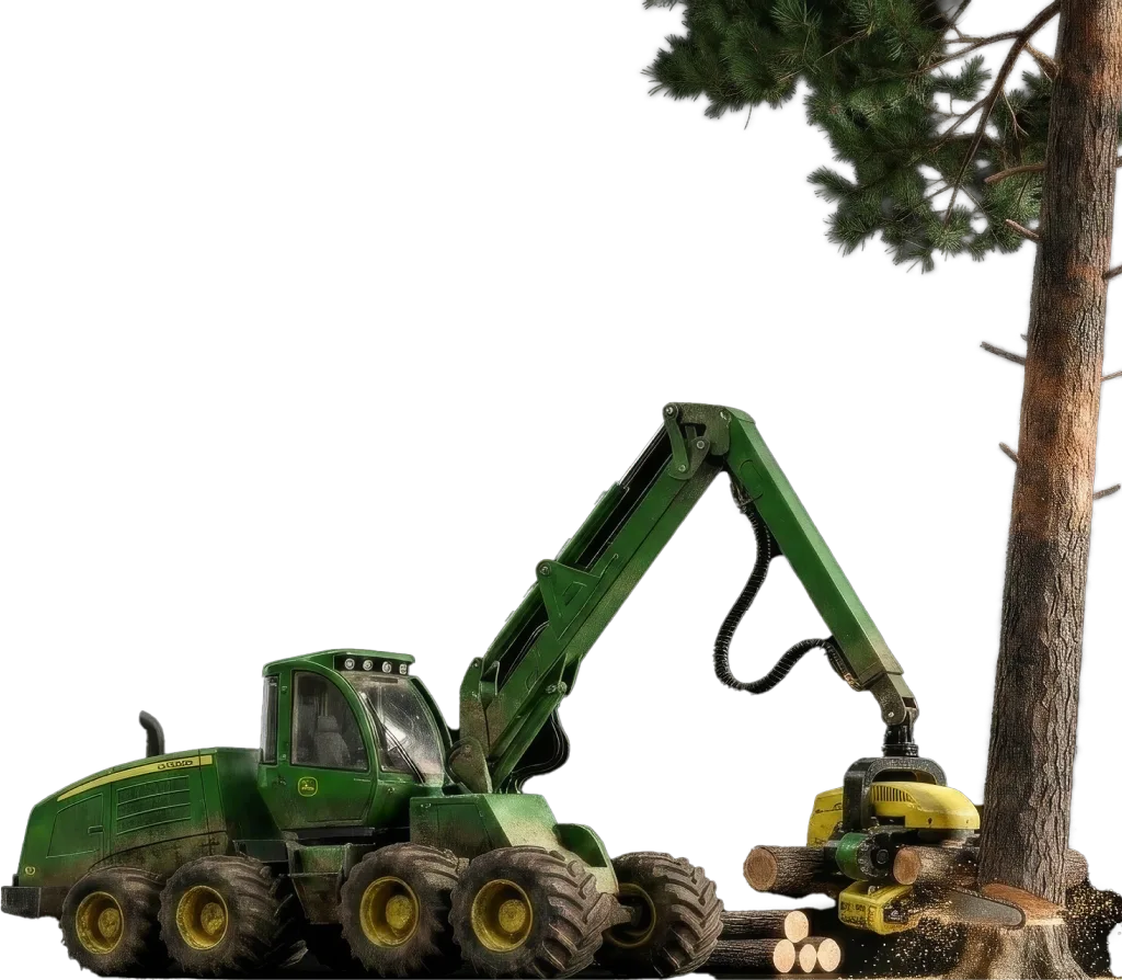 Maszyna leśna podczas pracy w terenie